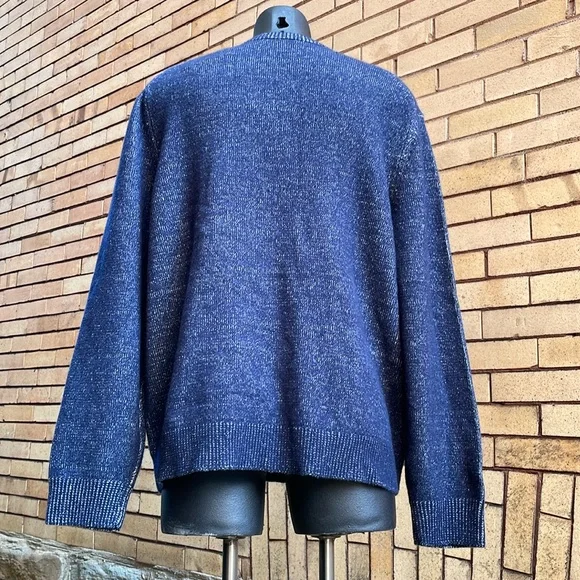 NWT Theory Hilles Crew Cashmere Wool Sweater Blue Baltic Stone XXL